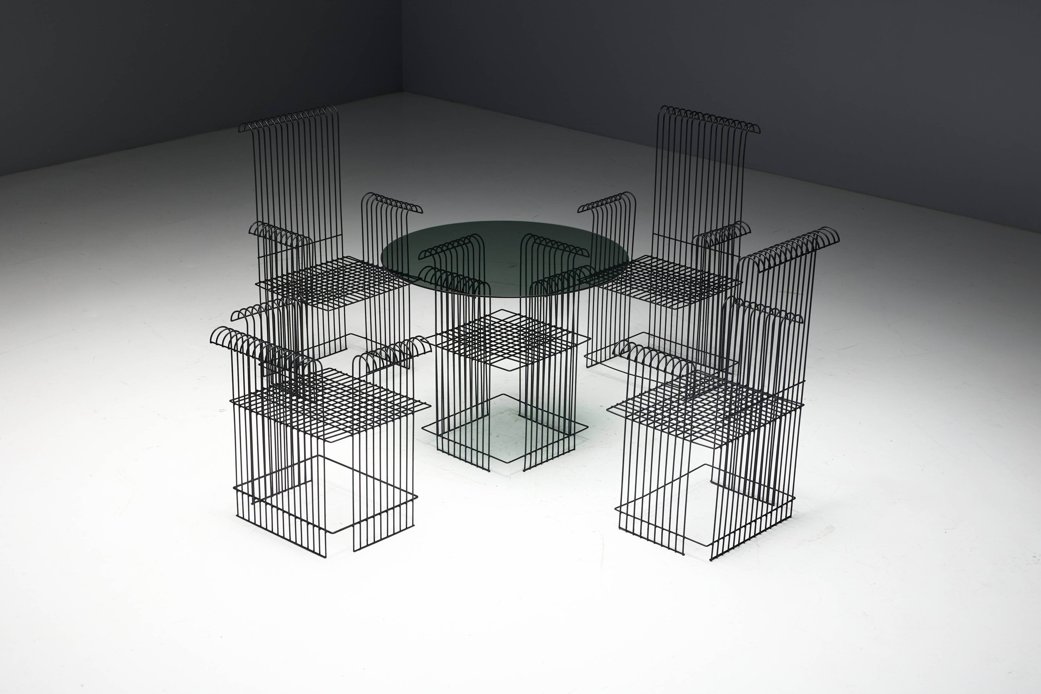 Metal Wire Modernist Garden Set, France, 1970s