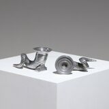 Pair of Horn Silver-Plated Candlesticks, 1960s