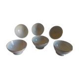 Set of 6 porcelain bowls from the 19th century, off-white.
