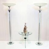 Pietro Chiesa for Fontana Arte rare pair of crystal floor lamps, 1930s