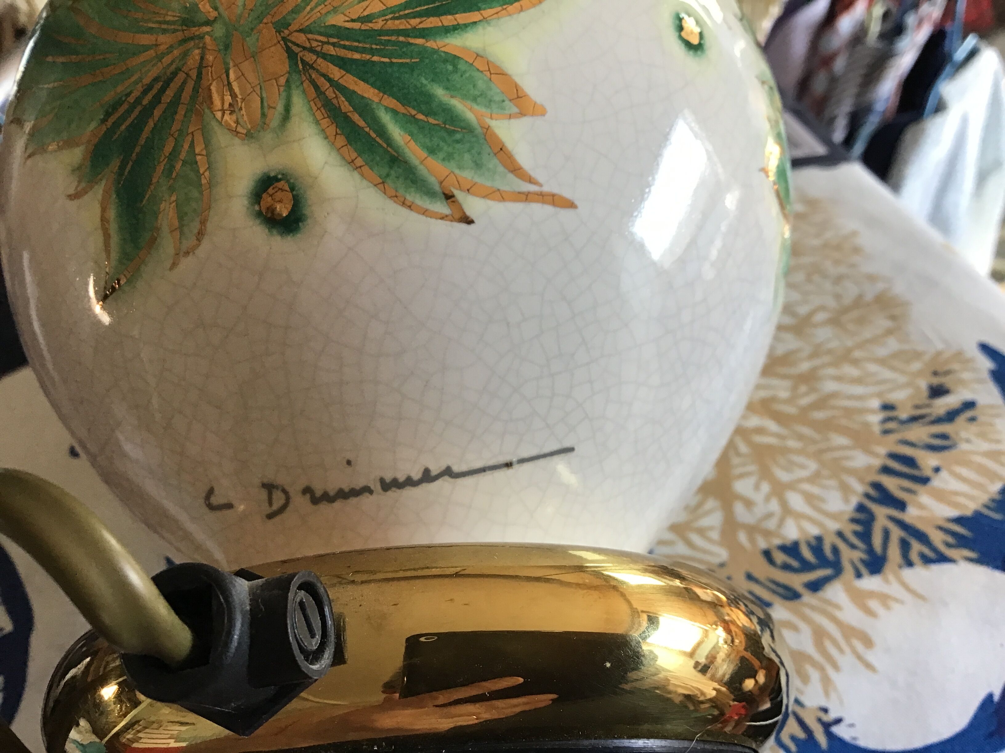Drimmer France cracked ceramic lamp