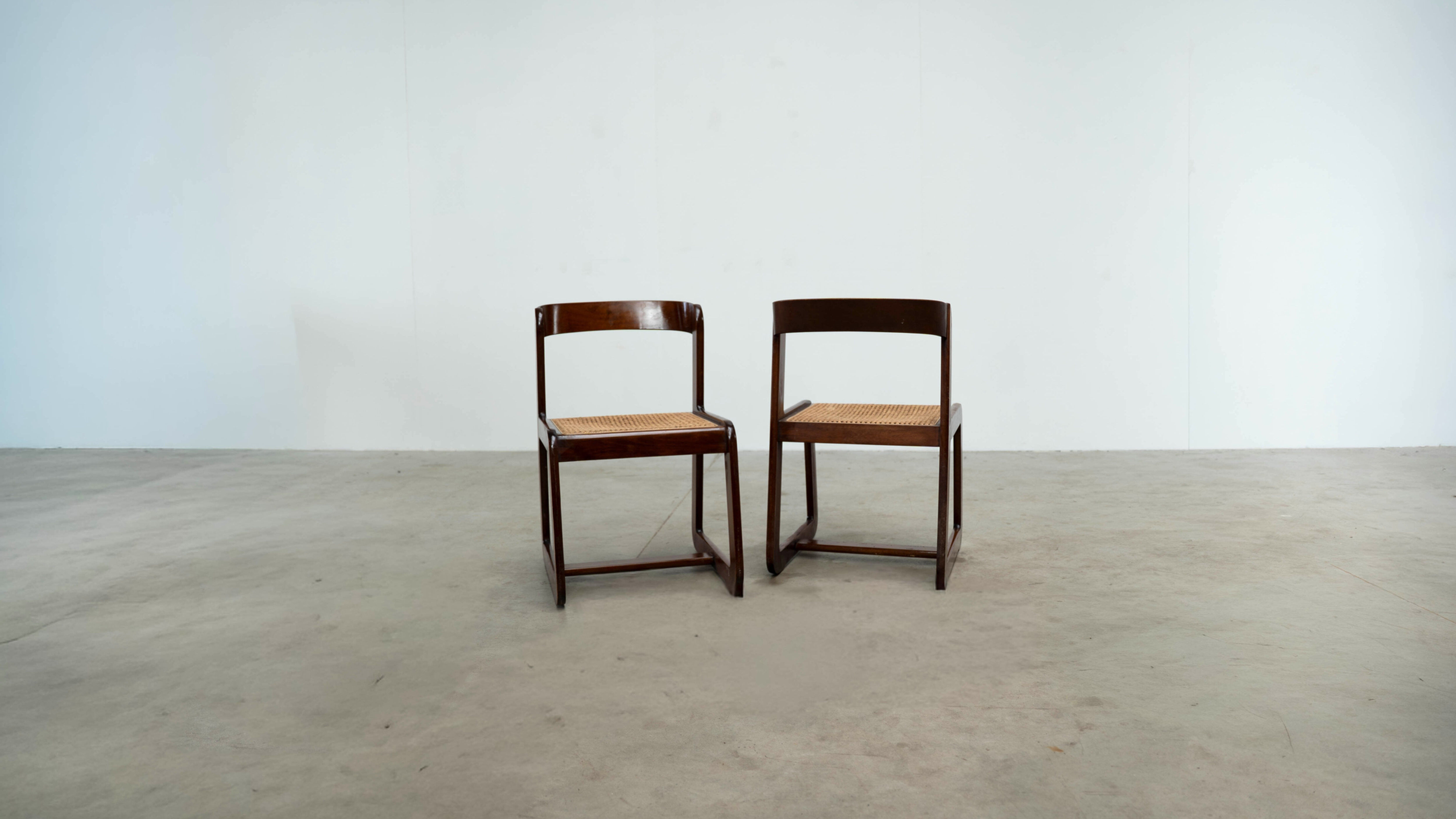 Set of six Italian dining chairs