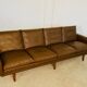 Vintage retro Danish mid-century G. Thams 4 person sofa in brown leather 1960