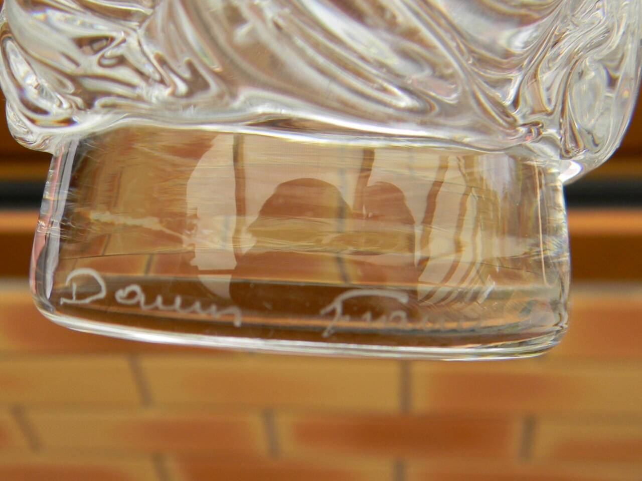 Set of 6 crystal wine glasses from daum, sorcy model.