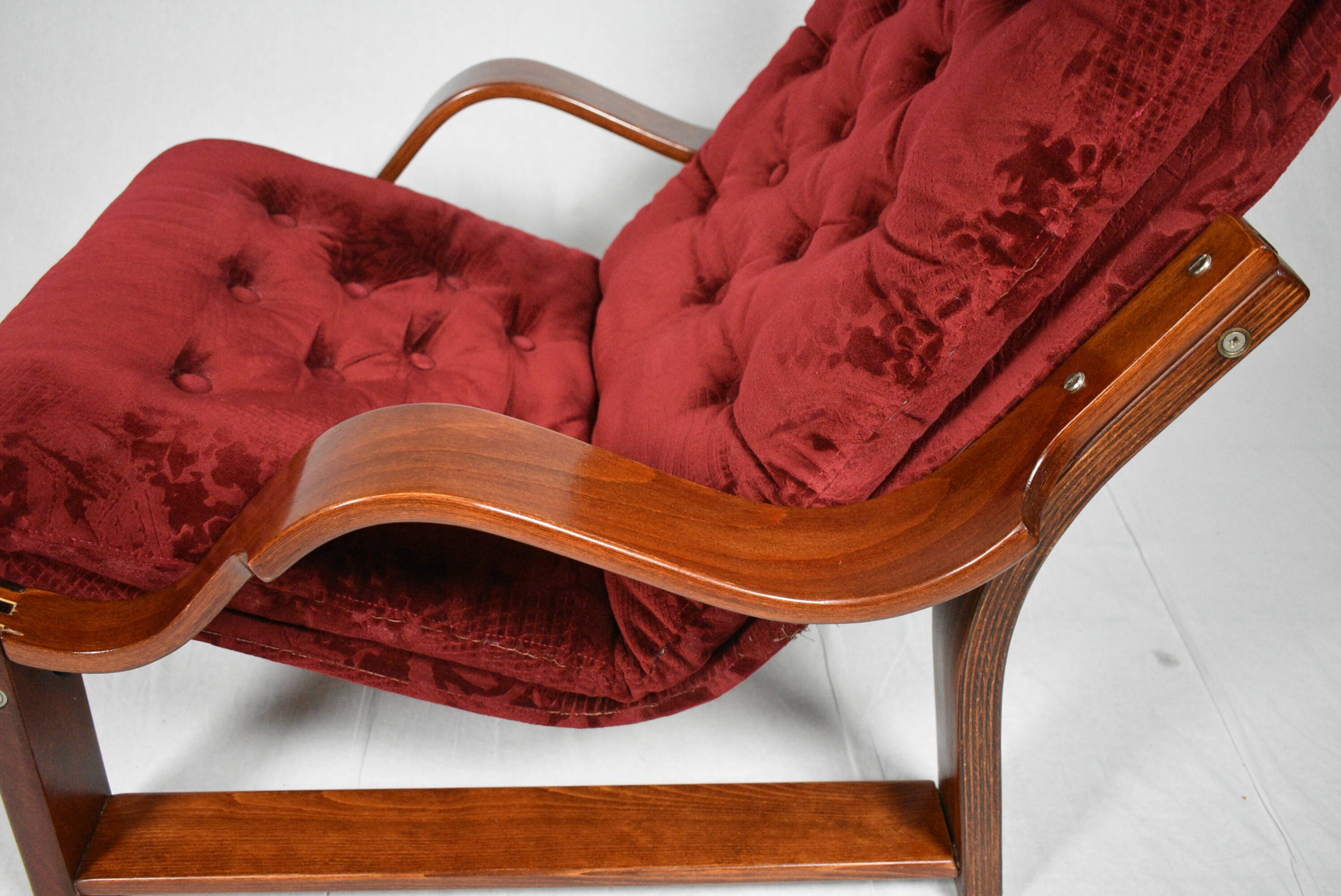 Scandinavian set of armchair and stool , 1960