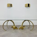 Hollywood Regency Ibex Coffee Table, Brass
