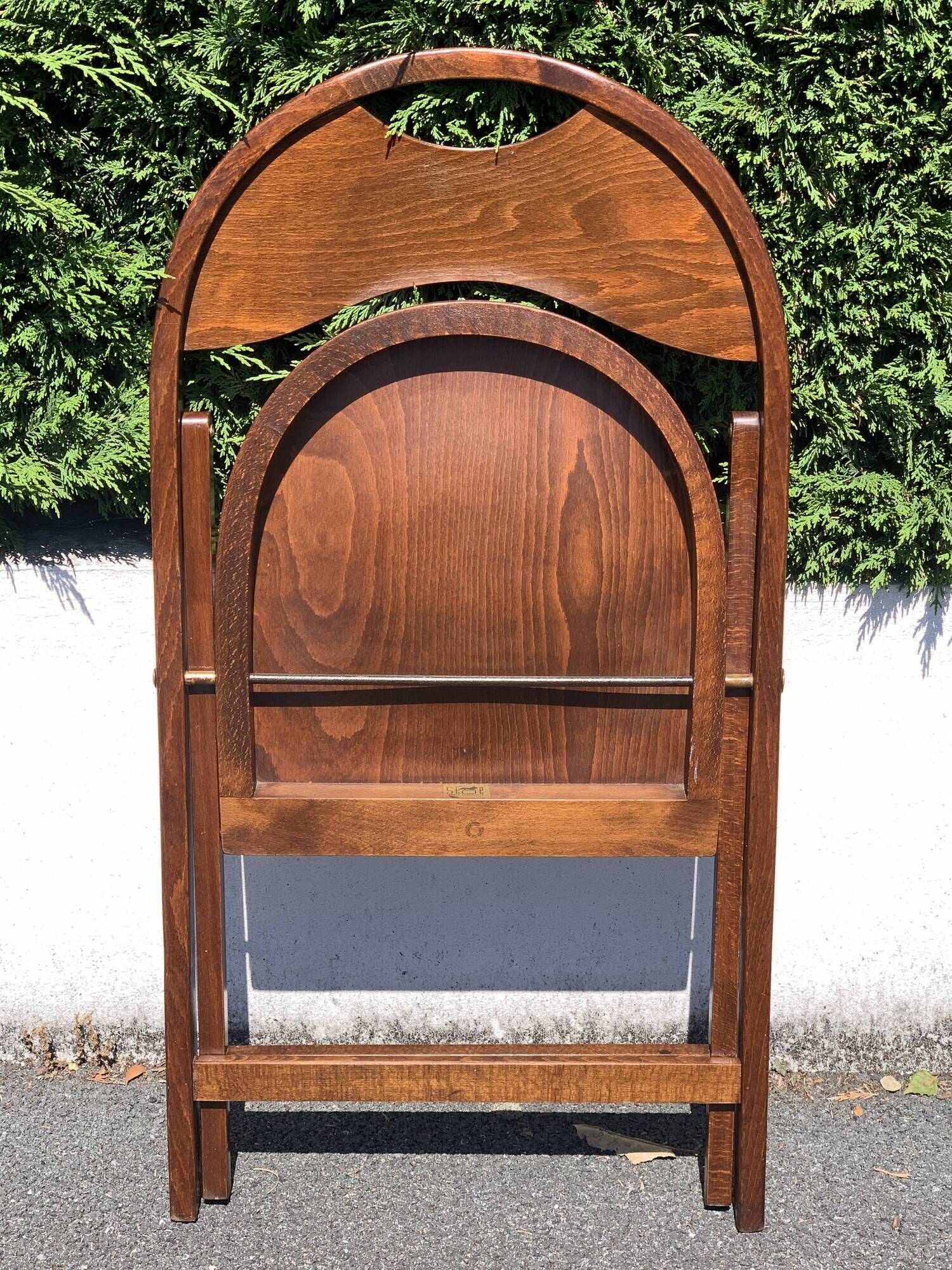 6 wooden folding chairs Stol Kamnik Yugoslavia design Zascitni Zhak