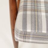 Ensemble vintage fauteuil et repose-pieds Tartan Royal Design Mid Century Style