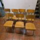 7 vintage school chairs in chrome metal from the 1970s