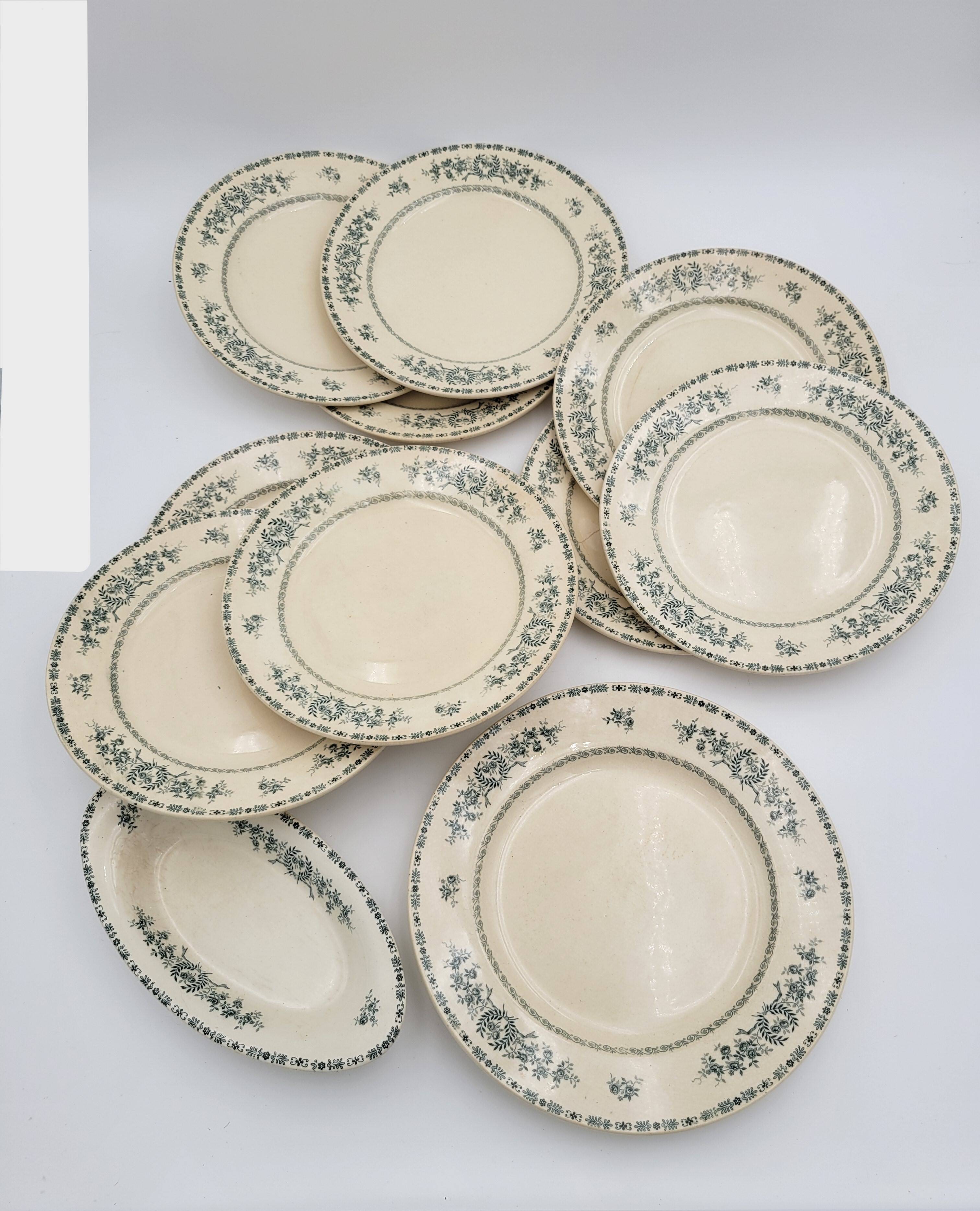 Antique Terre de Fer tableware set