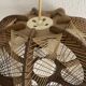 Vintage 1960s Scandinavian pendant light, wire and wood - 30 x 21 cm