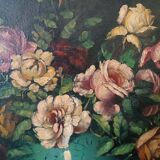 Large oil painting on canvas - Vase with flowers - Still life - Ita