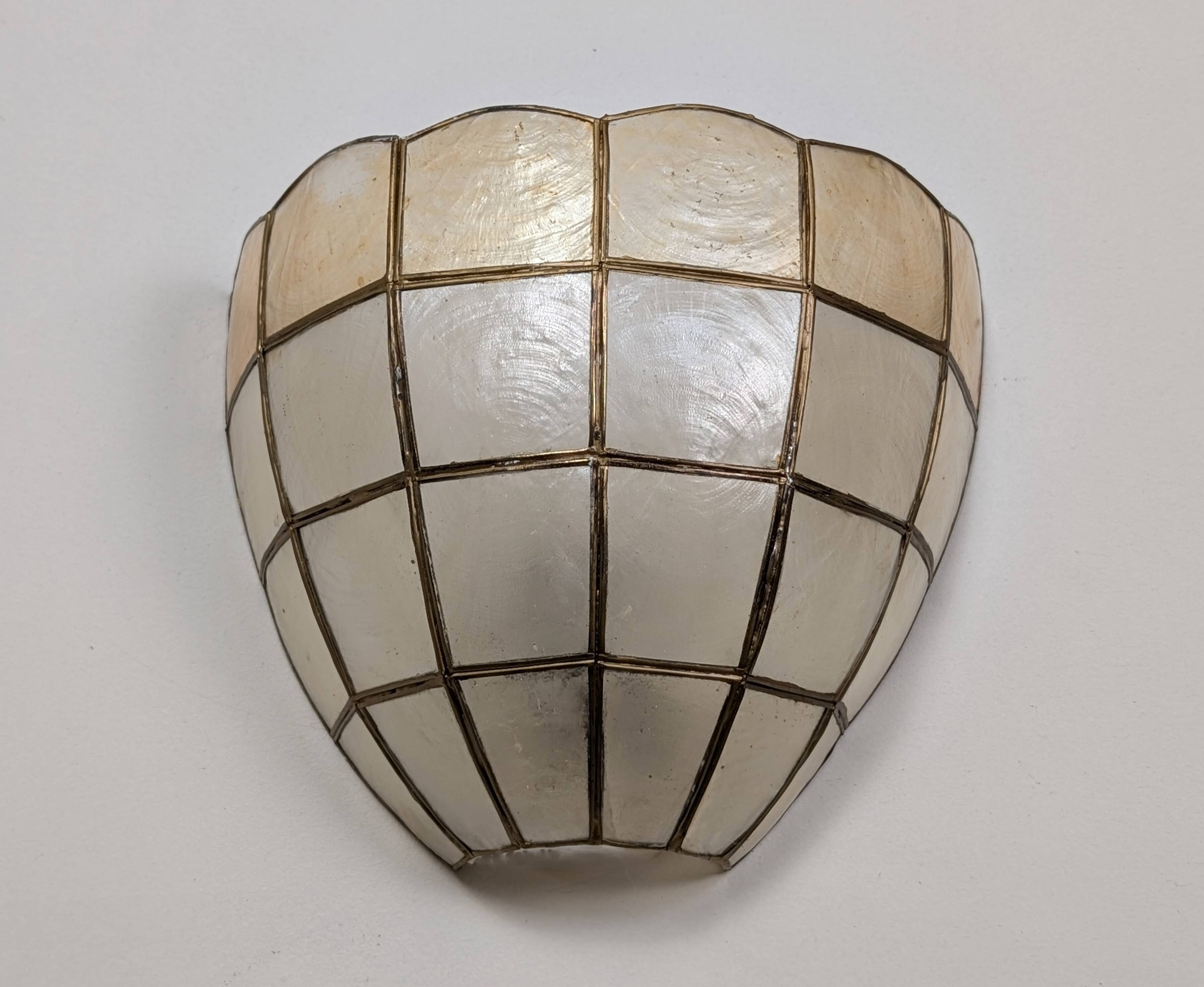 Pair of mother-of-pearl wall lights