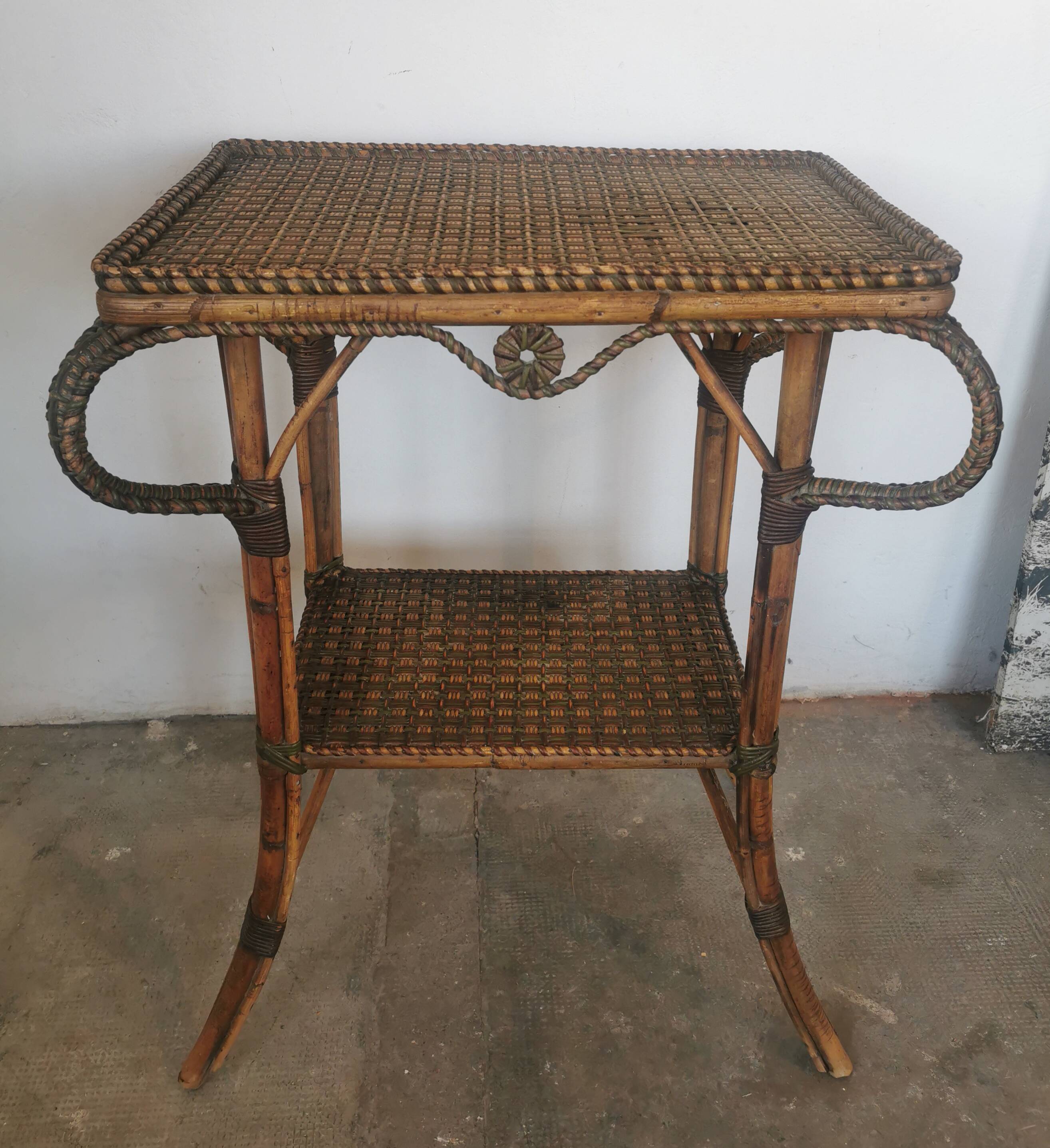 Perret and Vibert rattan serving trolley