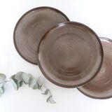 Flat plates x3, artisanal pottery, France