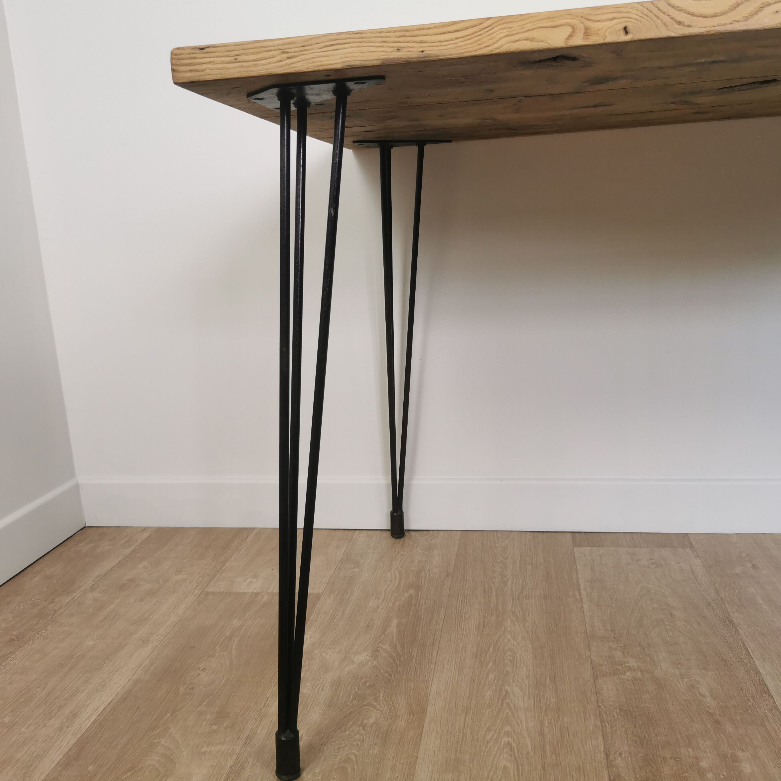 Oak table metal legs