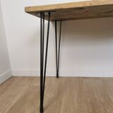 Oak table metal legs