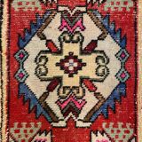 Small Vintage Turkish Rug 92x49 cm, Short Runner, Tribal, Shabby, Mini Carpet
