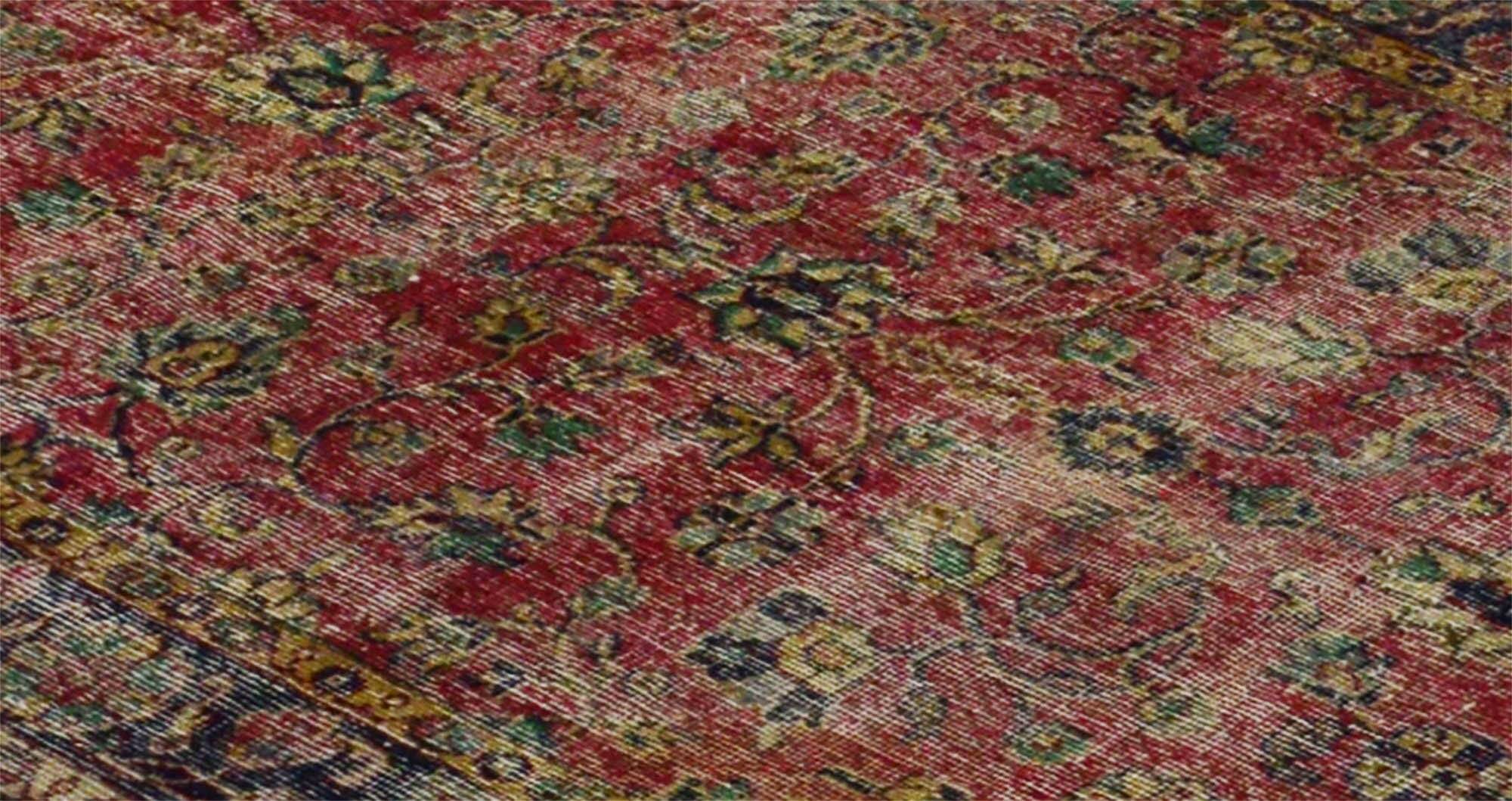 Turkish Anatolian Handmade Vintage Area Rug 204 cm x 114 cm