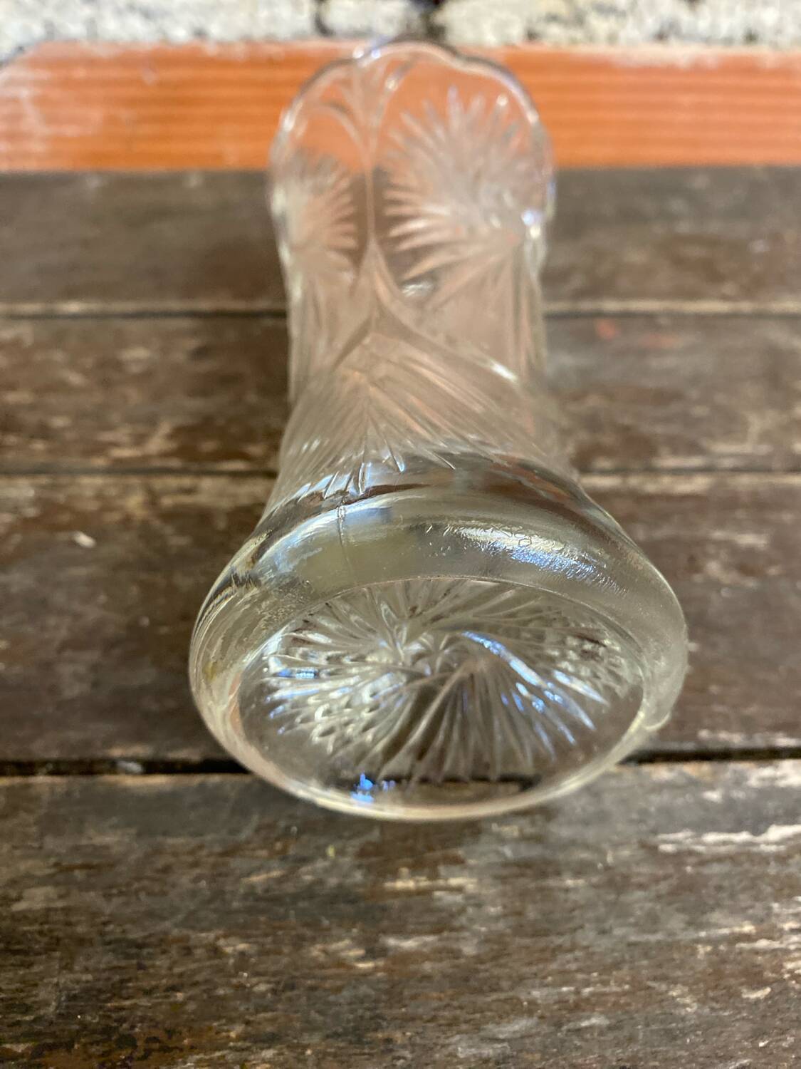 Vintage 1970s Moulded Glass Vase Made in Germany