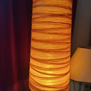 Lampe Accolay en terre cuite, abat jour résine à double éclairage, 1960