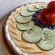 Kiwi slip ceramic pie dish