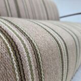 1950s, Danish 2-seater sofa, beige furniture wool fabric, beech wood legs.