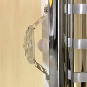 1970s Space Age Chromed Pendant Lamp by AV Mazzega, Murano Glass