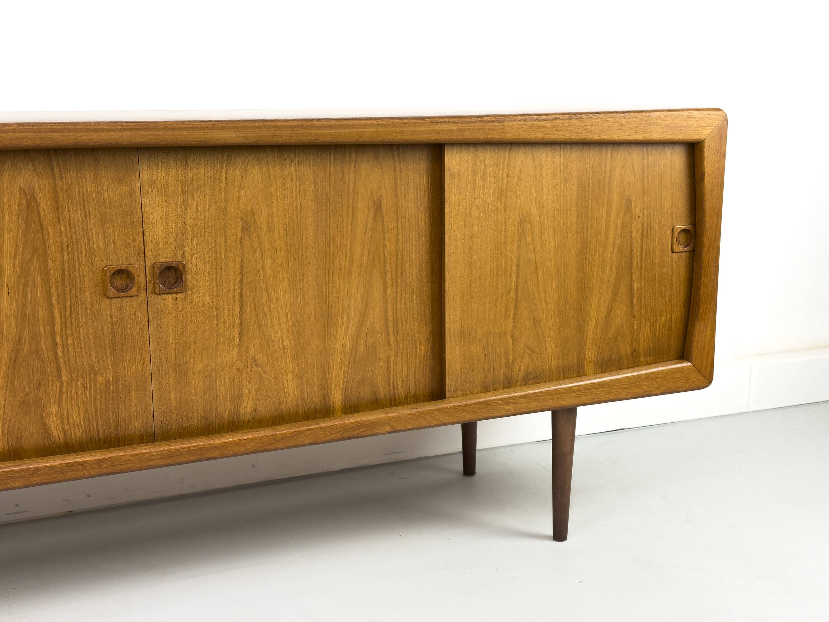 Vintage Teak Sideboard with Drawers and Sliding Doors, 1960s