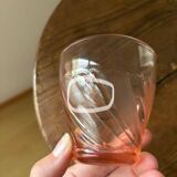 Set of 7 vintage pink Véréco Torsades glasses