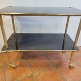 Wheeled service with brass legs