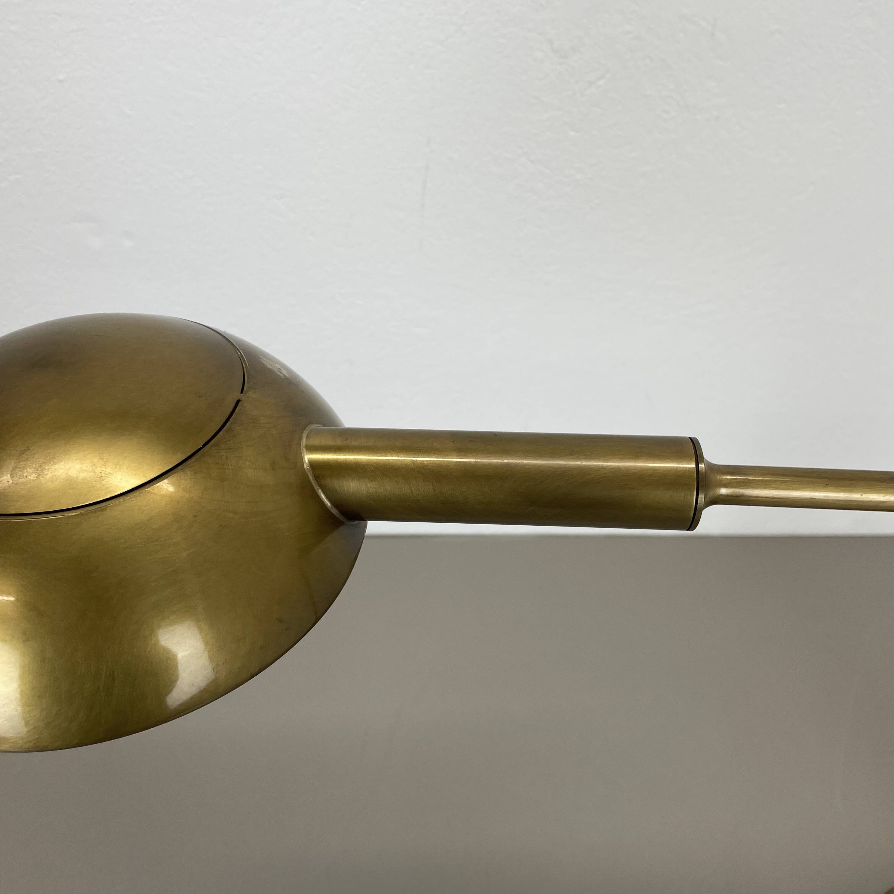 Large Modernist 60cm Table Lamp in Brass and Metal by Florian Schulz, Germany, 1970s
