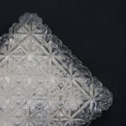 Square ceiling light in old glass thick, 70s