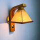 Pair of Italian "Cocoon" wall lights, resin and pine wood, circa 1970s