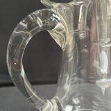 Broc verre soufflé et taillé XIXème