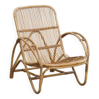 Fauteuil en Rotin par Rohé Noordwolde, 1950