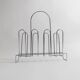 Vintage chrome metal magazine rack - Space Age design from the 1970s - Decorative storage for magazines and books - Elegant retro gift idea