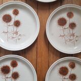 Set of 5 Sarreguemines dessert plates