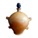 Large lamp foot in terracotta enamelled ochre color / 60s