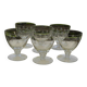 6 Art Deco engraved wine glasses, Meisenthal glassware