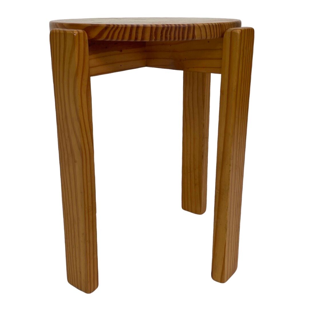 Mid century pinewood stool, 1960s minimalistic design