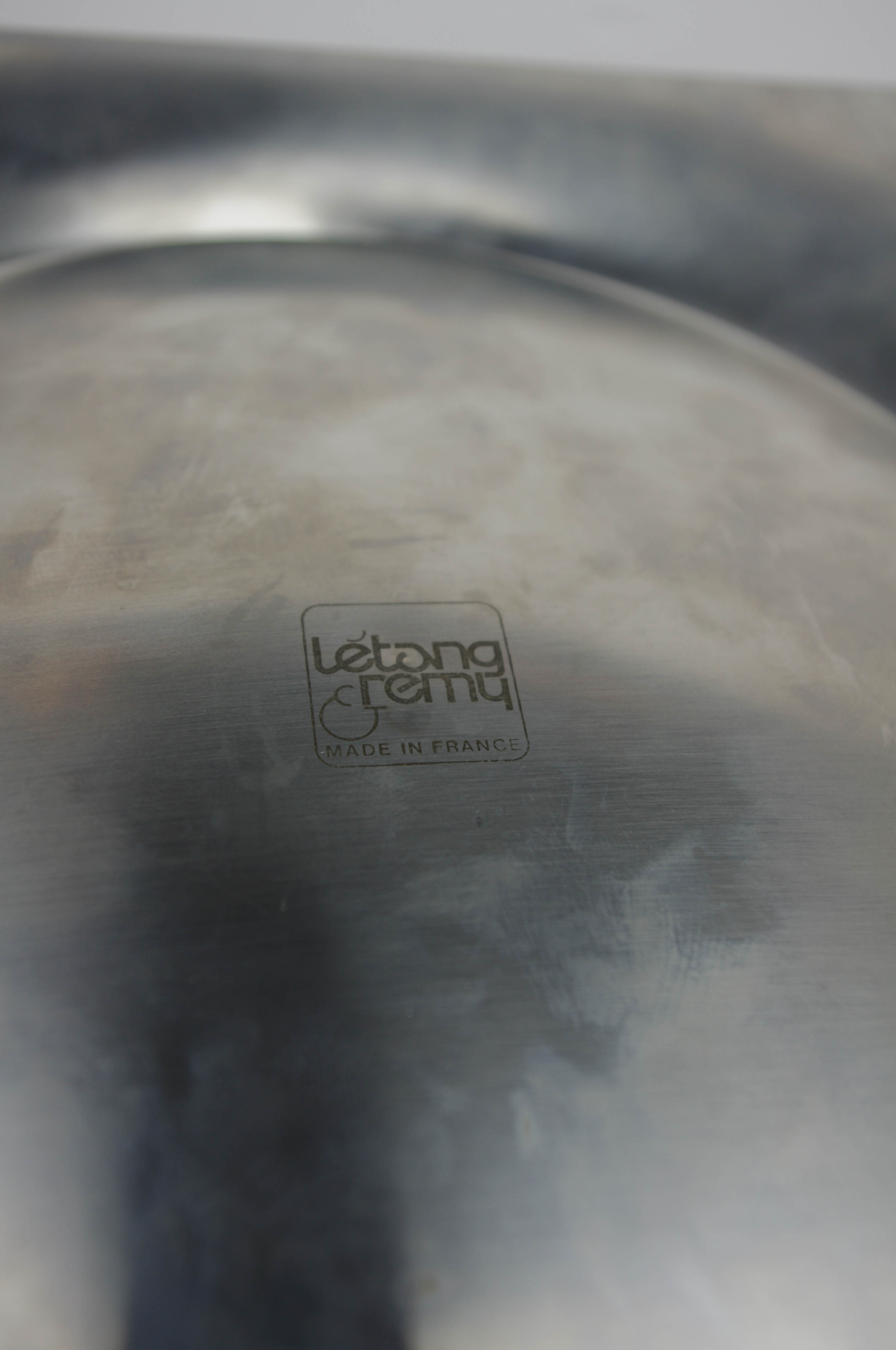 Smoked glass tray and chrome made in France