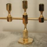 Swedish brass five arm candelabra by Gusum