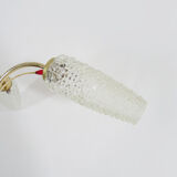 Old 3-branched chandelier, 3 red arrows, brass and diamond glass tubes. Year 60