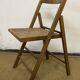 Chaise pliante en bois et cannage vintage