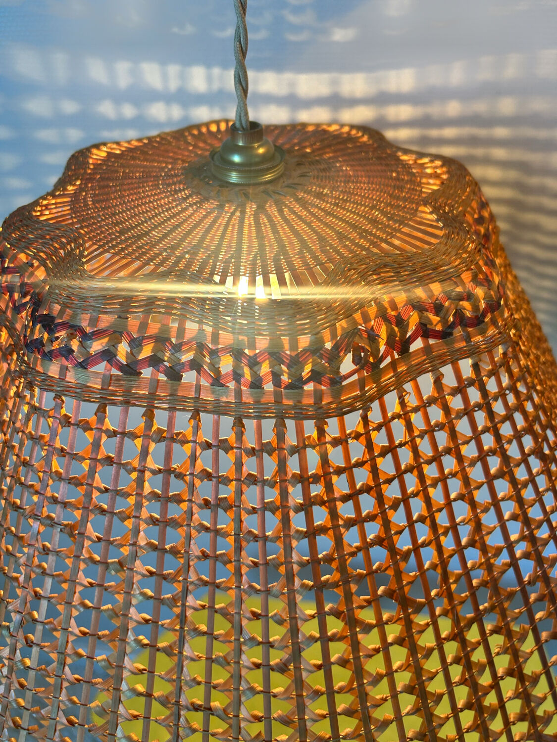 60s rattan chandeliers (X2)