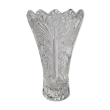 Pressed glass vase decorated with flowers, 50s
