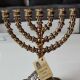 Menorah/Hebrew candlestick with 7 branches/Hanuka. Signed Holon Israel. 17 x 15.5 cm