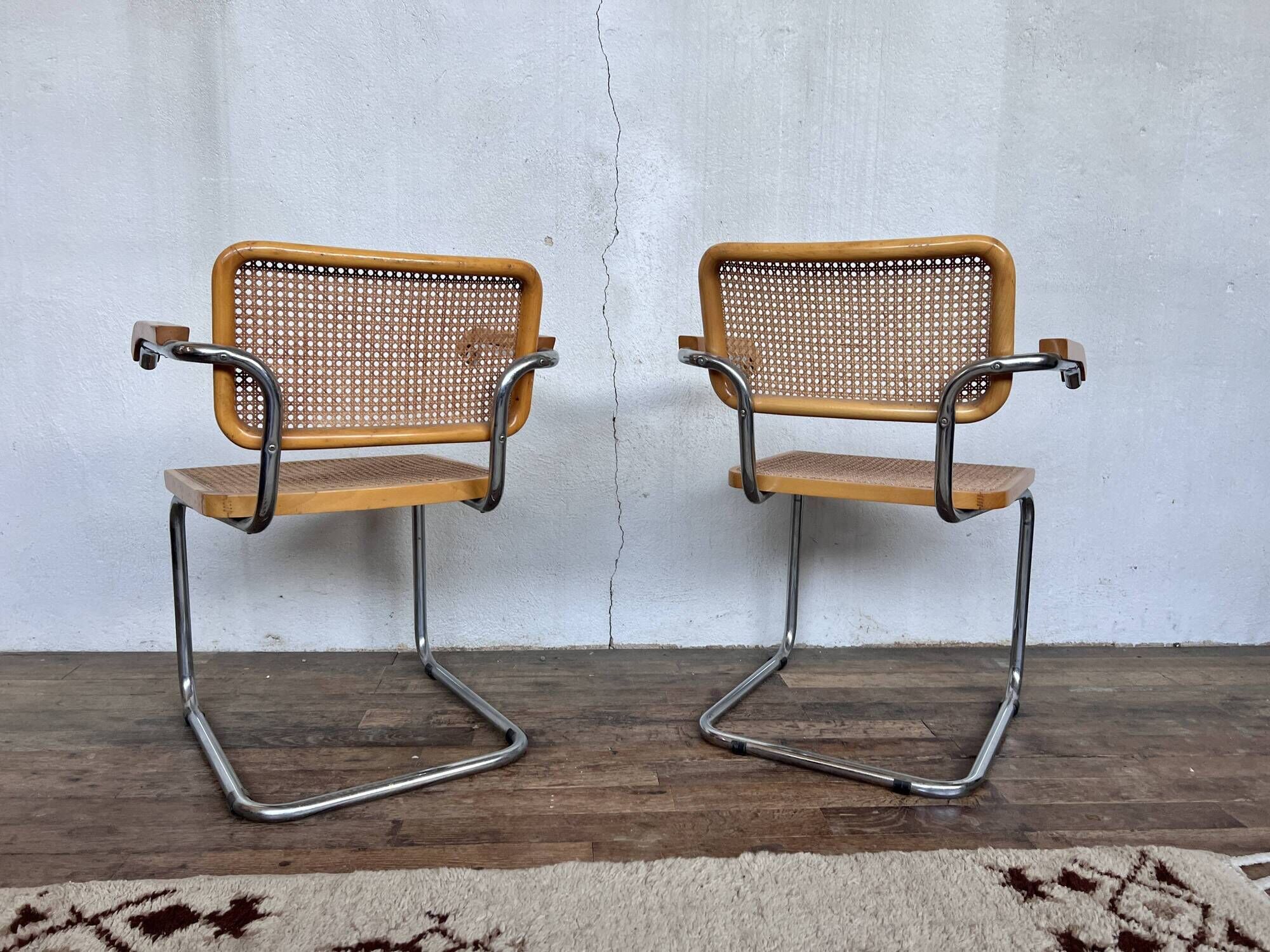 Pair of armchairs Marcel Breuer b32 S64 cessa made in italy vintage