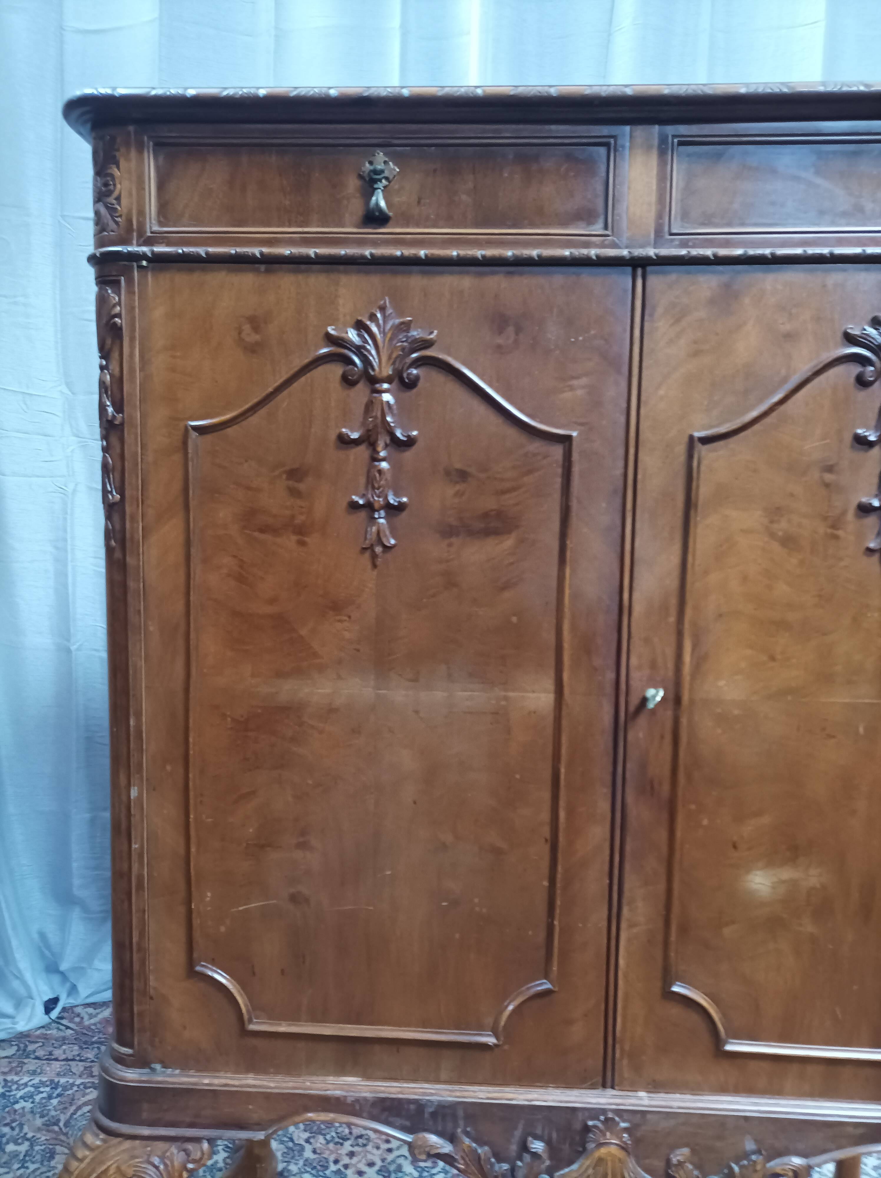 Chippendale mahogany bar cabinet Maison Jellinek in Faubourg Saint Antoine Paris